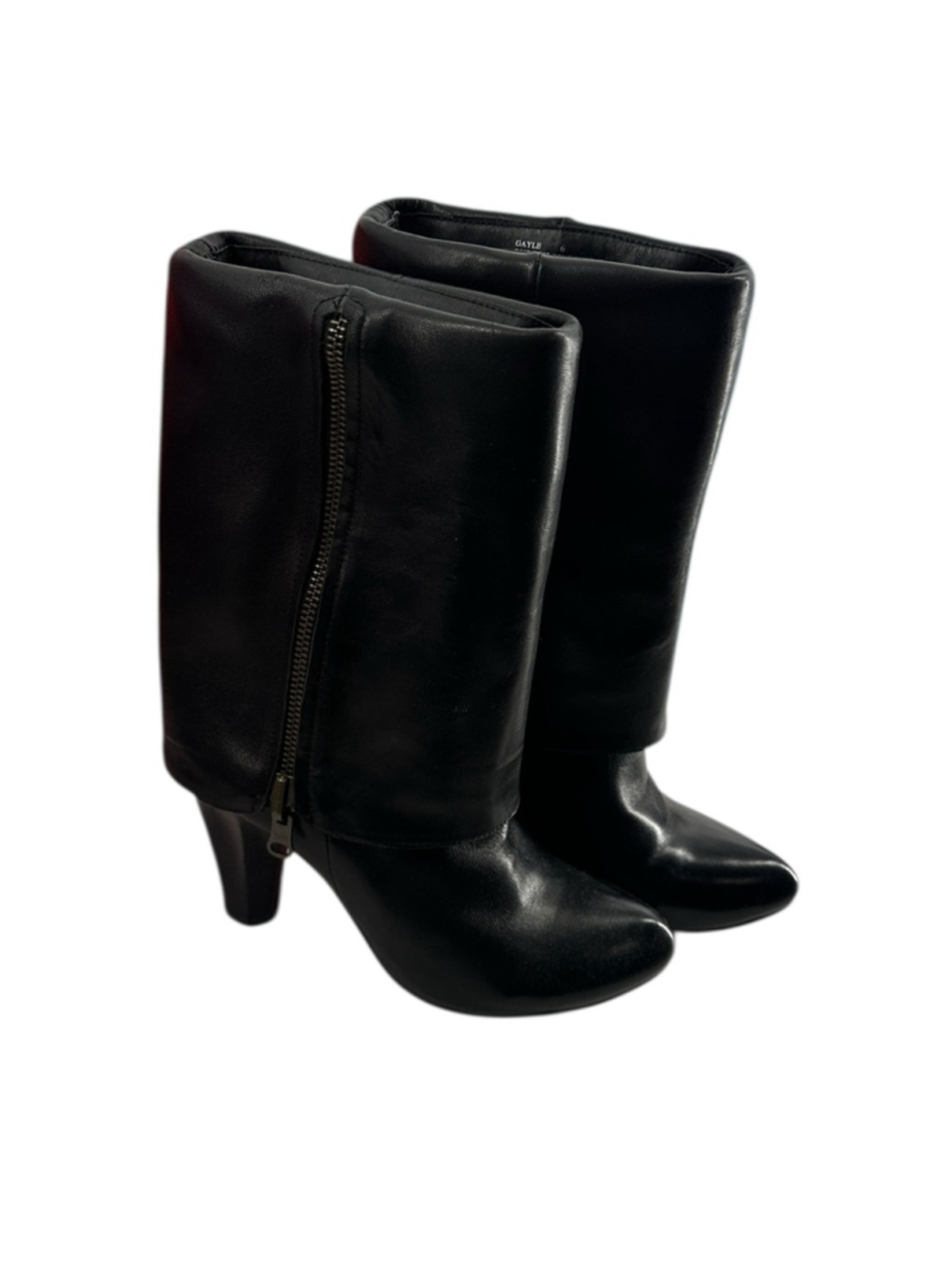 Miz Mooz Gayle Boots soft leather holdover heeled boots zipper detail sz 6
